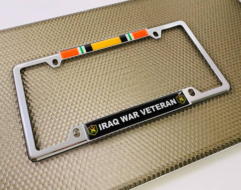 Iraq War Veteran - Car Metal License Plate Frame